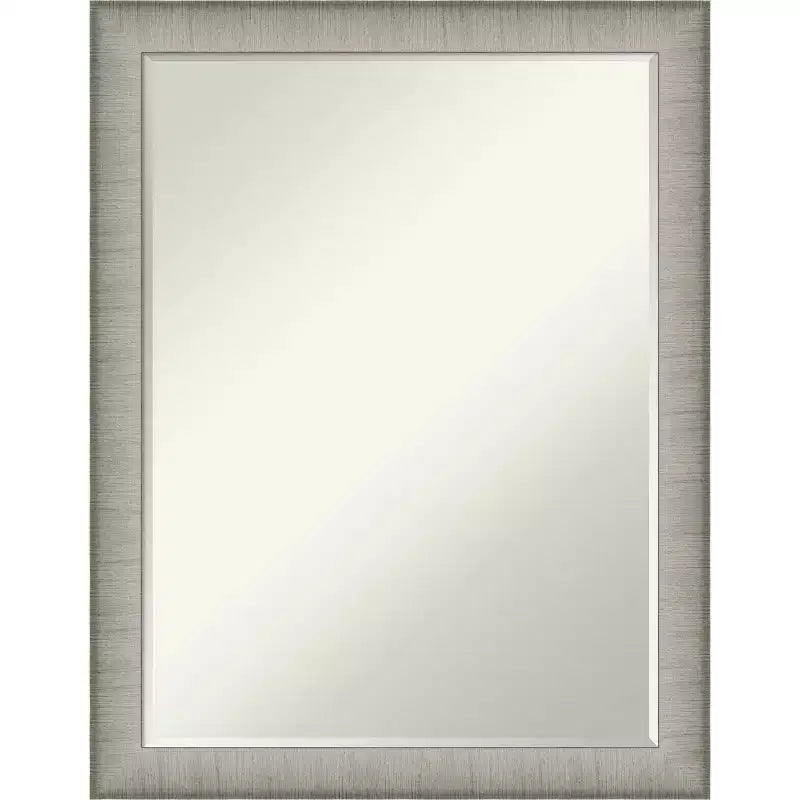 Specchio da parete per bagno Amanti Art con cornice stretta ed elegante, spazzolato, smussato