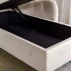 Bedroom Velvet Chaise Longue With Storage, Pillow and Nailhead Accents - ModernLuxe