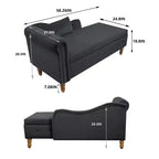 Bedroom Velvet Chaise Longue With Storage, Pillow and Nailhead Accents - ModernLuxe