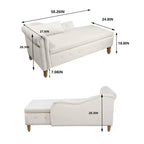 Bedroom Velvet Chaise Longue With Storage, Pillow and Nailhead Accents - ModernLuxe
