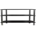 Mount-It! Mobile per TV in Vetro per Televisori a Schermo Piatto Adatto per TV LCD, LED, OLED, 4K da 40 a 60 Pollici | Tre Ripiani in Vetro Temperato | Nero