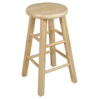 PJ Wood Classic Round Seat 24 Tall Kitchen Counter Stools, Natural (Set of 10)