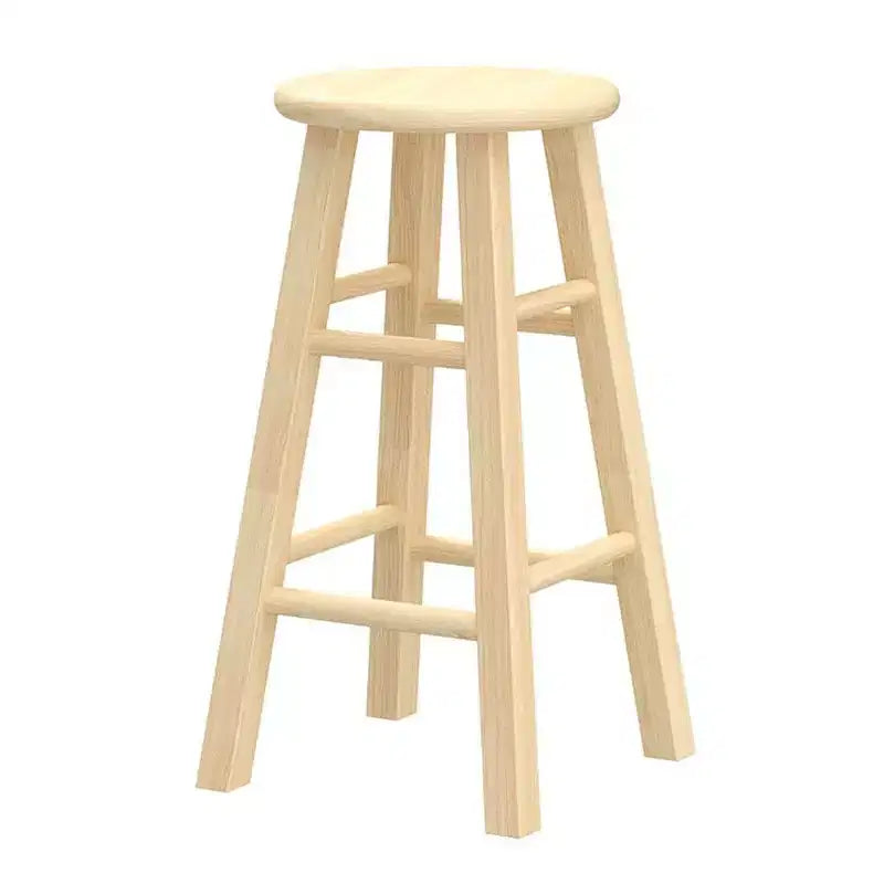 PJ Wood Classic Round Seat 24 Tall Kitchen Counter Stools, Natural (Set of 10)
