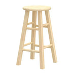 PJ Wood Classic Round Seat 24 Tall Kitchen Counter Stools, Natural (Set of 10)