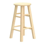 PJ Wood Classic Round Seat 24 Tall Kitchen Counter Stools, Natural (Set of 10)