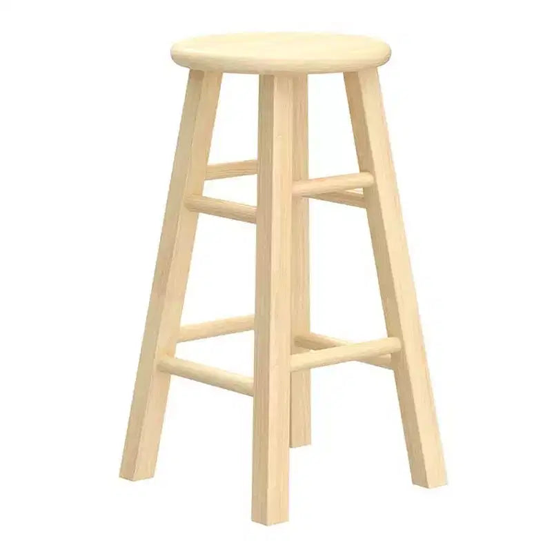 PJ Wood Classic Round Seat 24 Tall Kitchen Counter Stools, Natural (Set of 10)