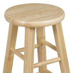 PJ Wood Classic Round Seat 24 Tall Kitchen Counter Stools, Natural (Set of 10)