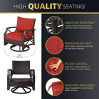 Kinger Home Swivel Patio Chairs, Rattan Wicker Outdoor Swivel Chairs with Thick Removable Cushion, All Weather Rust Free Patio Dining Chairs