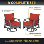Kinger Home Swivel Patio Chairs, Rattan Wicker Outdoor Swivel Chairs with Thick Removable Cushion, All Weather Rust Free Patio Dining Chairs