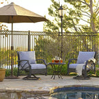 Kinger Home Swivel Patio Chairs, Rattan Wicker Outdoor Swivel Chairs with Thick Removable Cushion, All Weather Rust Free Patio Dining Chairs