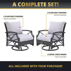 Kinger Home Swivel Patio Chairs, Rattan Wicker Outdoor Swivel Chairs with Thick Removable Cushion, All Weather Rust Free Patio Dining Chairs