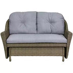 Northlight 46 Taupe Gray Resin Wicker Deep Seated Double Glider with Gray Cushions