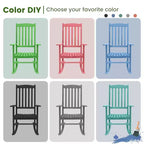Costway Outdoor Rocking Chair Patio Eucalyptus Wood Rocker Ergonomic Slatted Garden