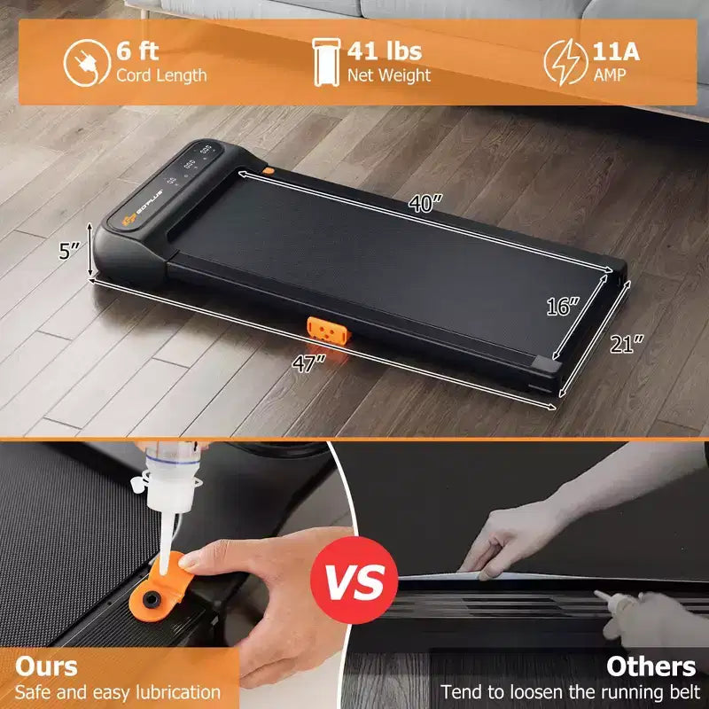 Tapis Roulant Costway Walking Pad da Sottoscrivania con Telecomando Orologio e Schermo Touch LED per Casa/Ufficio