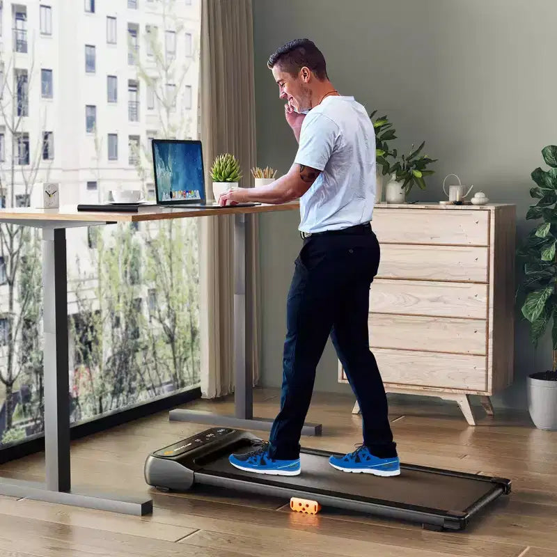 Tapis Roulant Costway Walking Pad da Sottoscrivania con Telecomando Orologio e Schermo Touch LED per Casa/Ufficio