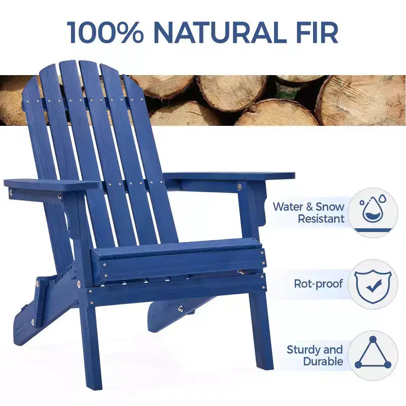 Yaheetech, set di 2 sedie pieghevoli Adirondack in legno massello per esterni