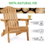 Yaheetech, set di 2 sedie pieghevoli Adirondack in legno massello per esterni