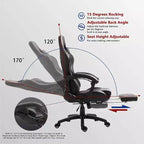Adjustable Gaming Chair with Massage Lumbar Support and Retractable Footrest - Dowinx