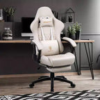 Adjustable Gaming Chair with Massage Lumbar Support and Retractable Footrest - Dowinx