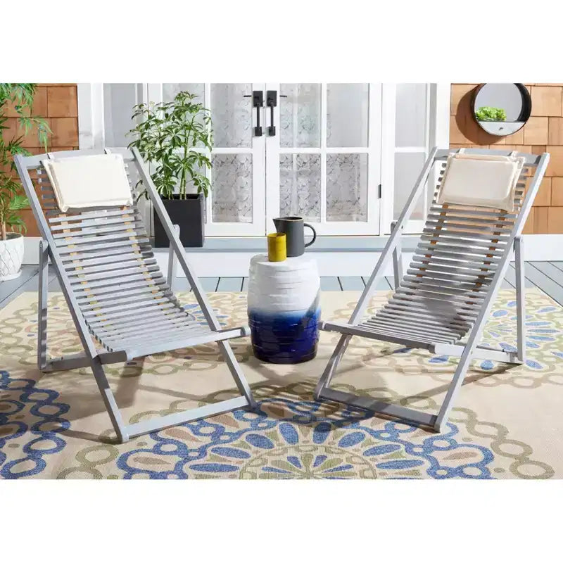 Rendi Relax Chair W/ Pillow Indoor/Outdoor (Set of 2) - PAT7048 - Safavieh
