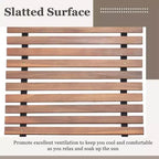 Costway Sedia a dondolo da esterno 1/2 pz in legno di acacia con sedile a doghe allargato e schienale alto