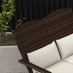 Sedia Adirondack Outsunny in Vimini per 2 persone con Cuscini e Poggiapiedi, Sedia con Schienale Alto e Braccioli Ampi in Rattan PE per Braciere