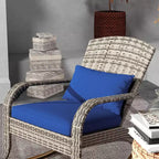 Outsunny Outdoor Wicker Adirondack Rocking Chair, Patio Rattan Rocker Chair with High Back, Seat Cushion and Pillow for Porch, Balcony