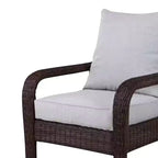 Four Seasons Courtyard Montego Bay Seating Furniture Set with 2 Adjustable All Weather Patio Outdoor Cushioned Chairs for Decks and Porches, Brown