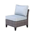 Four Seasons Courtyard Serronova Multi Tonal No Arm Brisbane Hand Woven Durable All Weather Wicker Aluminum Cushioned Chair, Light Gray