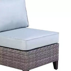 Four Seasons Courtyard Serronova Multi Tonal No Arm Brisbane Hand Woven Durable All Weather Wicker Aluminum Cushioned Chair, Light Gray
