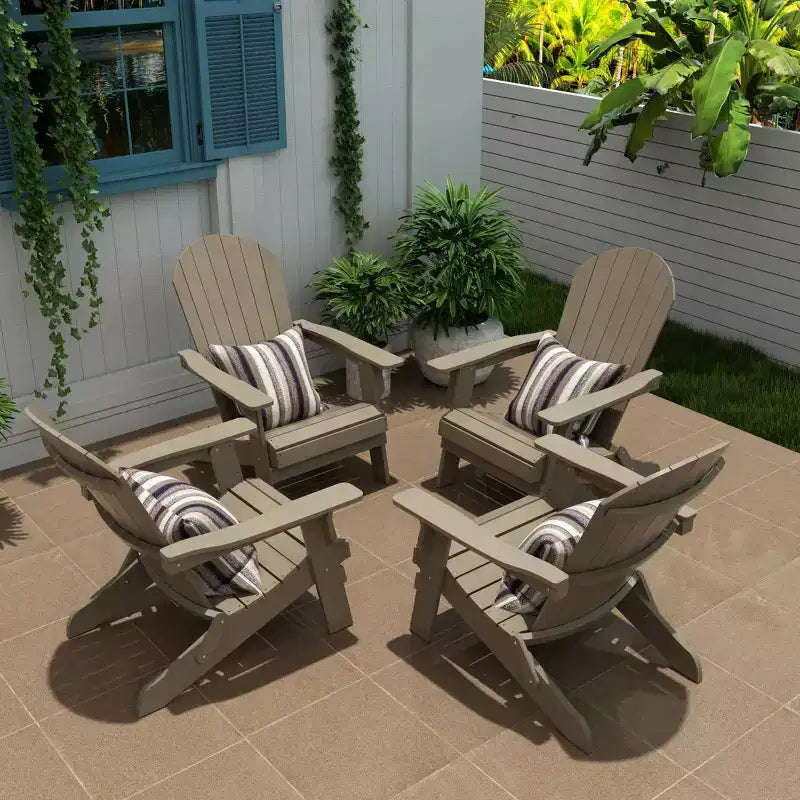 WestinTrends Tuscany Set di 4 Sedie Adirondack Pieghevoli da Esterno in HIPS