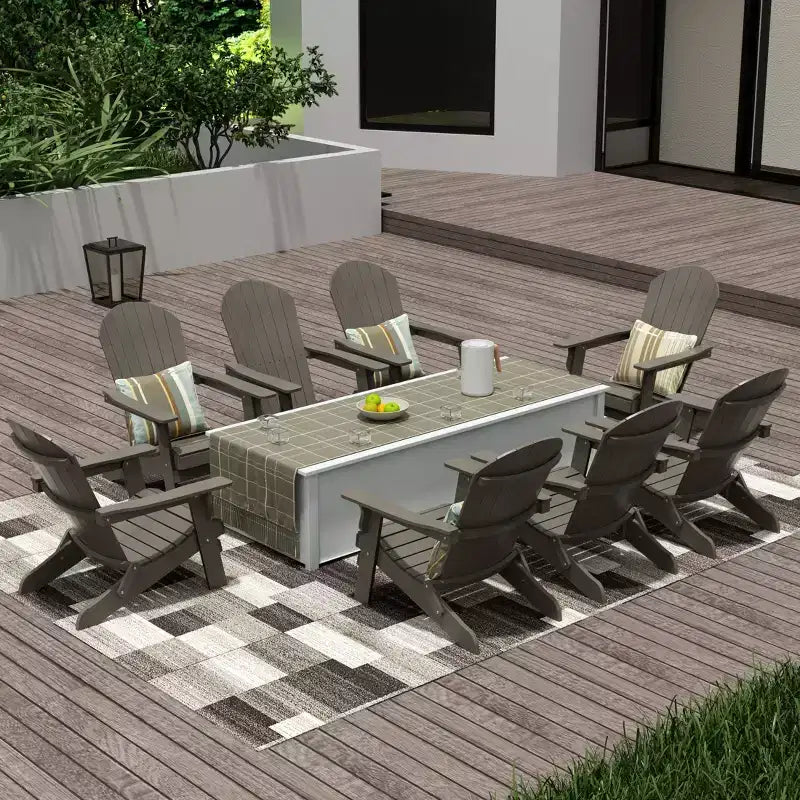 WestinTrends Tuscany HIPS Outdoor Folding Adirondack Chair (Set of 8)