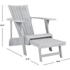 Poltrona Adirondack Merlin con poggiapiedi a scomparsa da interno/esterno - PAT6760 - Safavieh