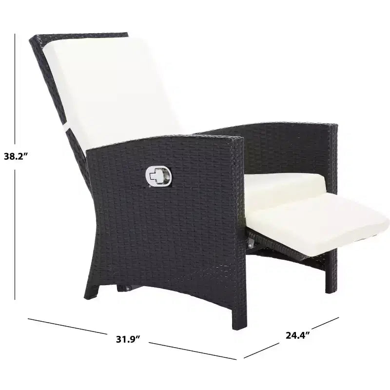 Herdla Recliner Chair Indoor/Outdoor - PAT9021 - Black/Beige - Safavieh