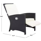 Herdla Recliner Chair Indoor/Outdoor - PAT9021 - Black/Beige - Safavieh