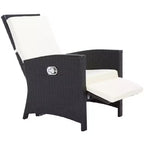 Herdla Recliner Chair Indoor/Outdoor - PAT9021 - Black/Beige - Safavieh