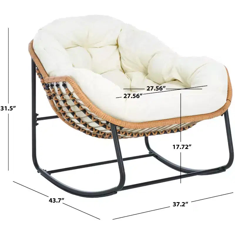 Ravena Rocking Chair Indoor/Outdoor - PAT9042 - Natural/Beige - Safavieh