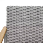 SONGMICS HOME Collezione Sencillo - Poltrona, Poltrona relax, Divano a 1 posto, Seduta da patio, con braccioli effetto legno, Grigio e Beige