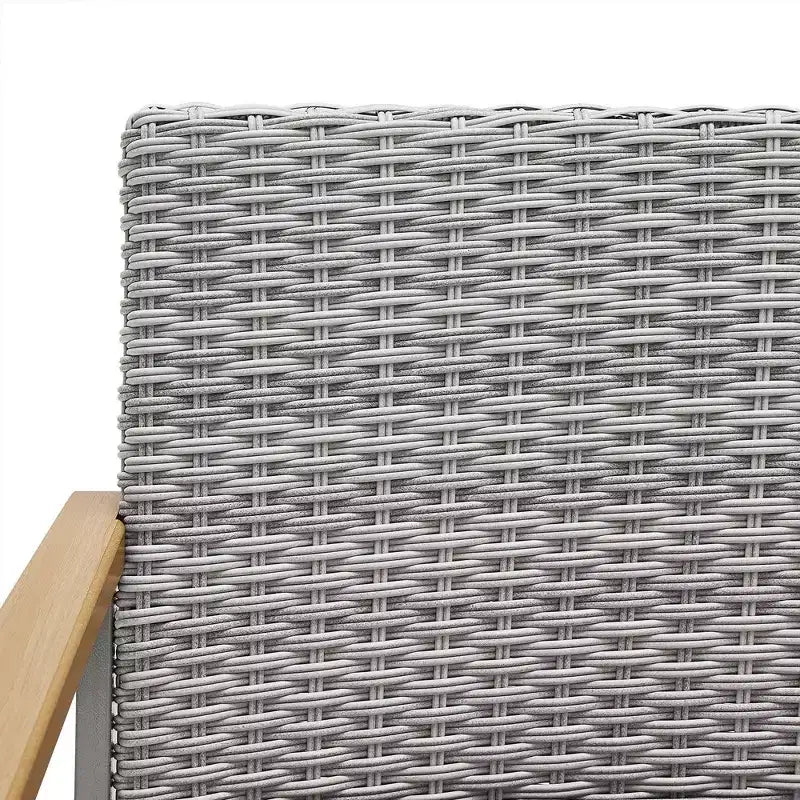 SONGMICS HOME Collezione Sencillo - Poltrona, Poltrona relax, Divano a 1 posto, Seduta da patio, con braccioli effetto legno, Grigio e Beige