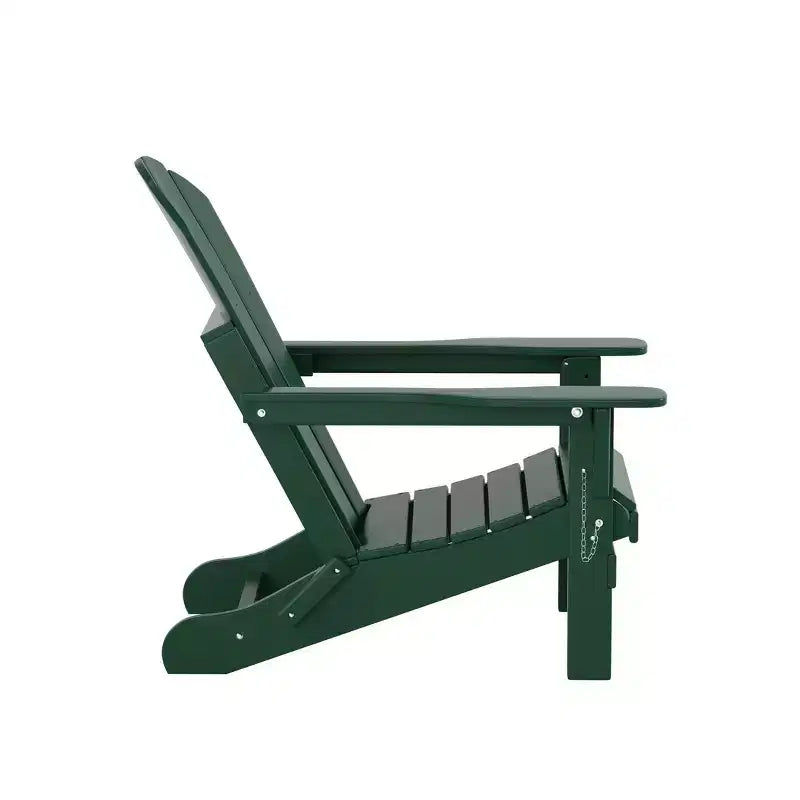 WestinTrends Malibu HDPE Outdoor Patio Folding Poly Adirondack Chair with Ottoman (2-Piece Set)