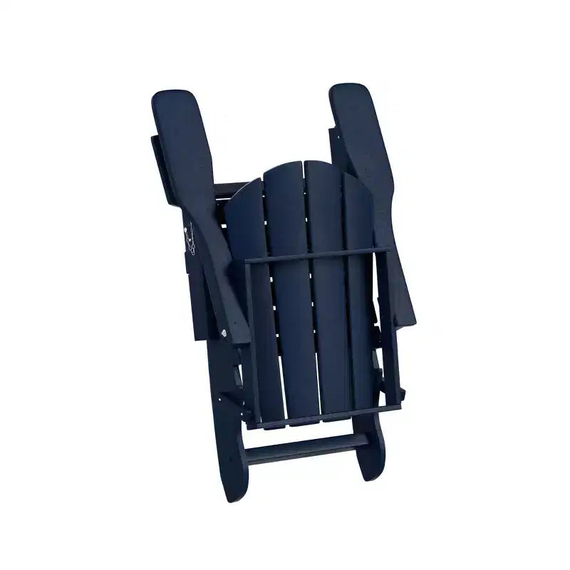 WestinTrends Malibu HDPE Outdoor Patio Folding Poly Adirondack Chair with Ottoman (2-Piece Set)