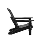 WestinTrends Malibu HDPE Outdoor Patio Folding Poly Adirondack Chair with Ottoman (2-Piece Set)