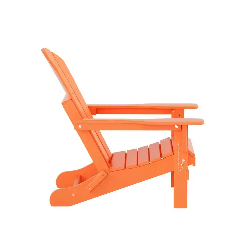 WestinTrends Malibu HDPE Outdoor Patio Folding Poly Adirondack Chair with Ottoman (2-Piece Set)