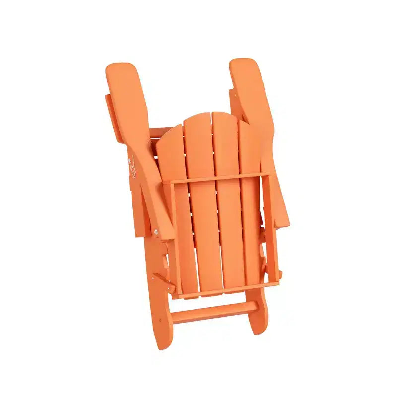 WestinTrends Malibu HDPE Outdoor Patio Folding Poly Adirondack Chair with Ottoman (2-Piece Set)