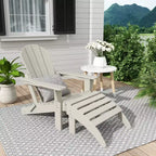 WestinTrends Malibu HDPE Outdoor Patio Folding Poly Adirondack Chair with Ottoman (2-Piece Set)