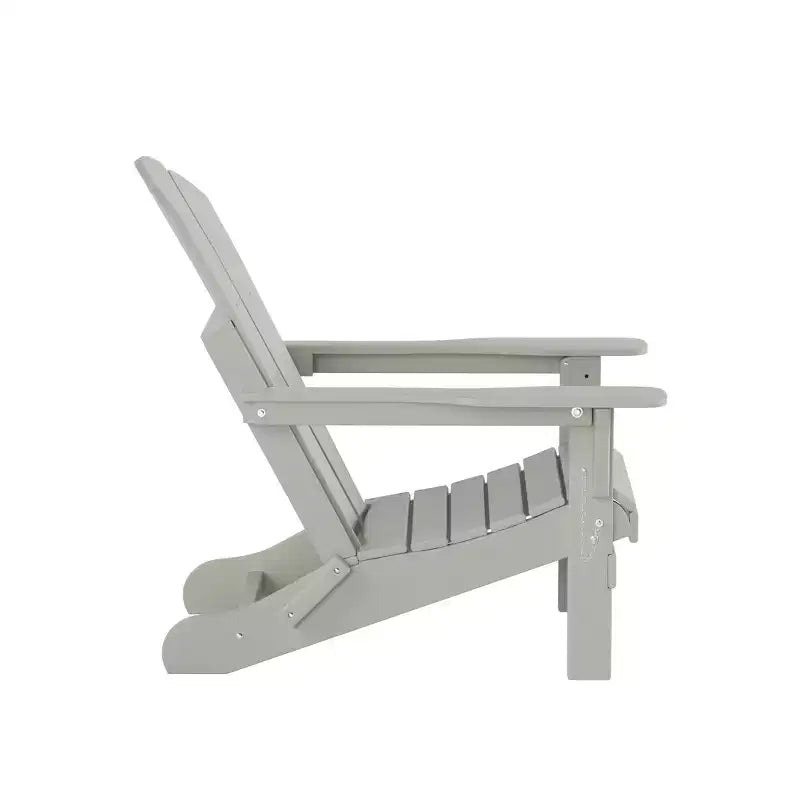 WestinTrends Malibu HDPE Outdoor Patio Folding Poly Adirondack Chair with Ottoman (2-Piece Set)