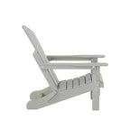 WestinTrends Malibu HDPE Outdoor Patio Folding Poly Adirondack Chair with Ottoman (2-Piece Set)