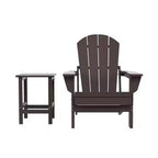 WestinTrends Malibu HDPE Outdoor Patio Folding Poly Adirondack Chair with Side Table (2-Piece Set)