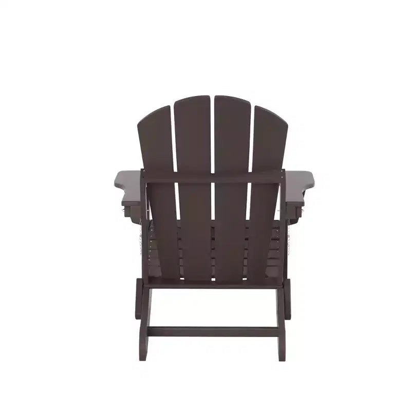 WestinTrends Malibu HDPE Outdoor Patio Folding Poly Adirondack Chair with Side Table (2-Piece Set)