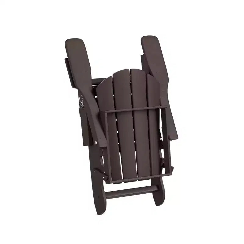 WestinTrends Malibu HDPE Outdoor Patio Folding Poly Adirondack Chair with Side Table (2-Piece Set)